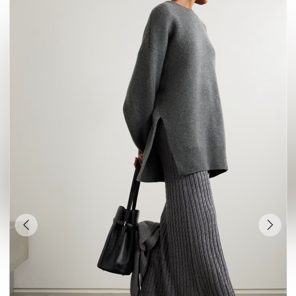 Toteme Gray Oversized Wool Blend Sweater